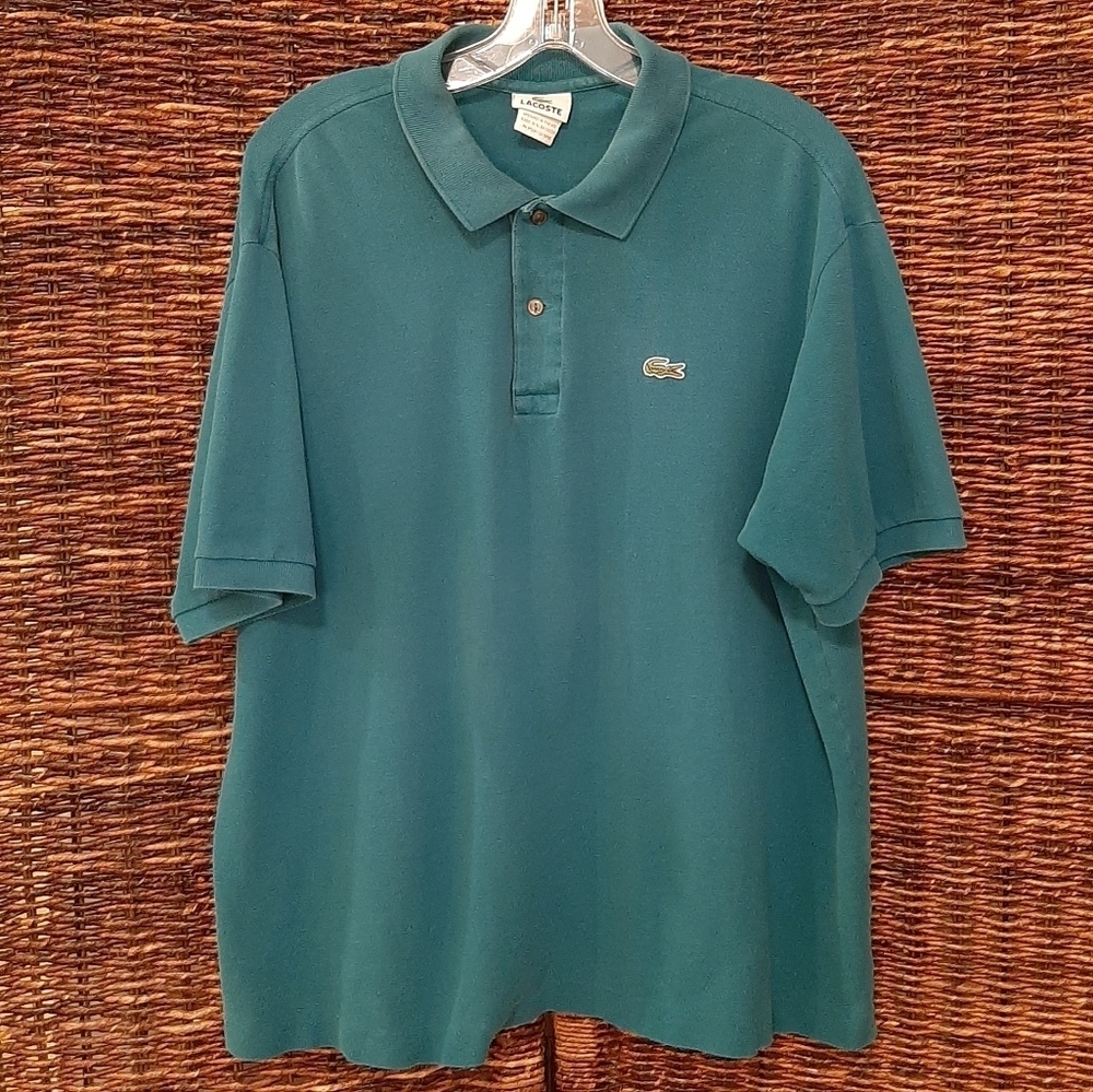 Lacoste Shirt Men's 7 Aqua Blue Classic Fit Polo Tee Preppy Street Tenniscore